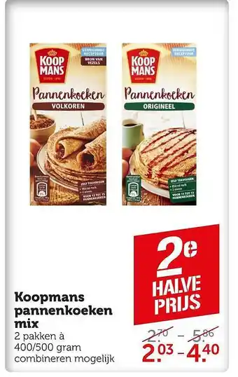 Coop Koopmans pannenkoeken mix aanbieding