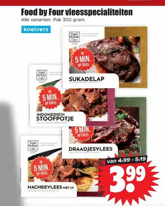 Dirk Food by Four vleesspecialiteiten pak 300 gram aanbieding