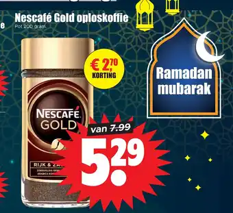 Dirk Nescafe Gold oploskoffie pot 200 gram aanbieding