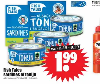 Dirk Fish Tales sardines of tonijn 80-160 gram aanbieding