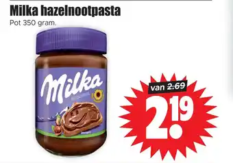 Dirk Milka hazelnootpasta aanbieding