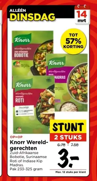 Vomar Voordeelmarkt Knorr wereldgerechten 233-325 gram 2 stuks aanbieding