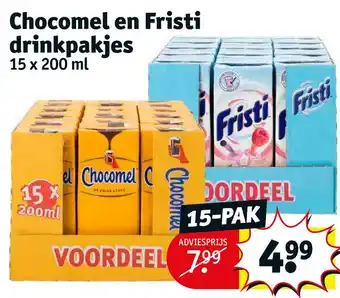 Kruidvat Chocomel en fristi drinkpakjes aanbieding