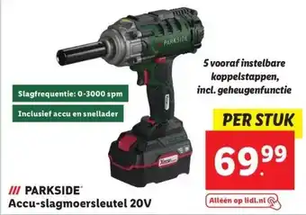 Lidl Iii parkside accu-slagmoersleutel 20v aanbieding