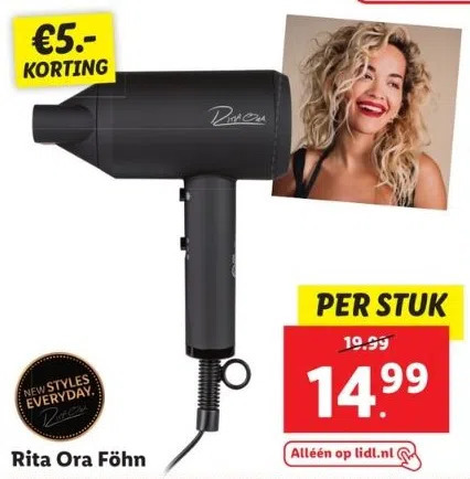 New styles everyday rita ora föhn aanbieding bij Lidl