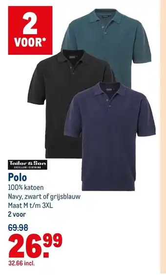 Makro Tailor & Son Polo 2-pack aanbieding