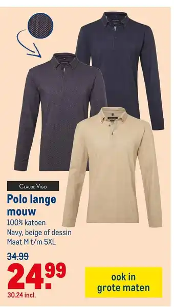 Makro Claude Vigo Polo lange mouw aanbieding