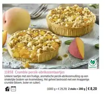 Bofrost Crumble perzik-abrikozentaartjes aanbieding