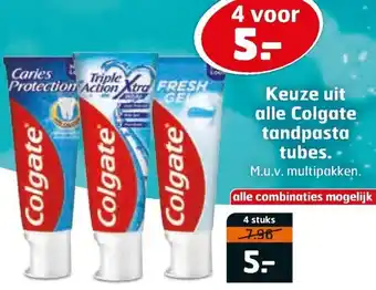 Trekpleister Colgate tandpasta tubes 4st aanbieding