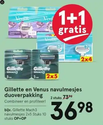 Etos Gillette en venus navulmesjes duoverpakking aanbieding