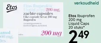 Etos Etos ibuprofen 200mg liquid caps 20 stuks aanbieding