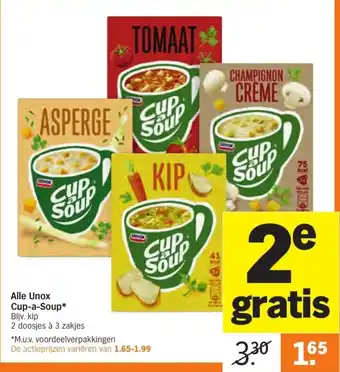 Albert Heijn Alle unox cup-a-soup aanbieding