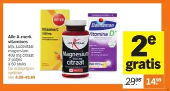 Albert Heijn Alle a-merk vitamines aanbieding
