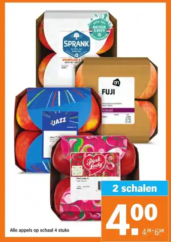 Albert Heijn Alle appels op schaal 4 stuks aanbieding