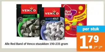 Albert Heijn Alle red band of venco stazakken 190-235g aanbieding