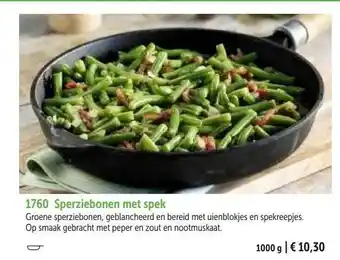 Bofrost Sperziebonen met spek aanbieding