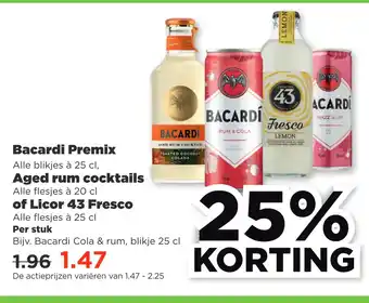 PLUS Bacardi premix aanbieding