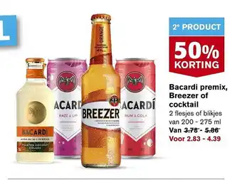 Hoogvliet Bacardi premix, breezer of cocktail aanbieding