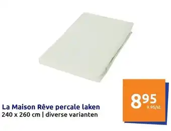 Action La maison rêve percale laken aanbieding