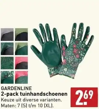 ALDI Gardenline 2-pack tuinhandschoenen keuze uit diverse varianten. maten: 7 (s) t/m 10 (xl). aanbieding