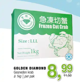 Amazing Oriëntal Golden diamond gesneden krab aanbieding
