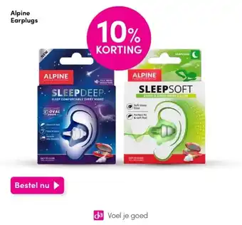 DA Alpine earplugs aanbieding