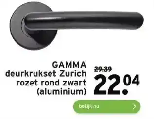 GAMMA Gamma deurkrukset zurich rozet rond zwart (aluminium) aanbieding