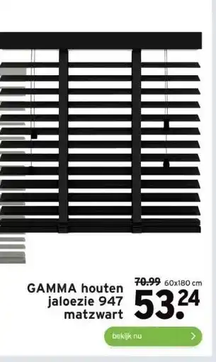 GAMMA Gamma houten jaloezie 947 matzwart aanbieding