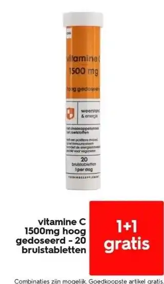 HEMA Vitamine c 1500mg hoog gedoseerd - 20 bruistabletten aanbieding