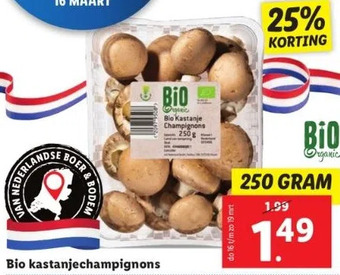 Lidl Bio kastanjechampignons aanbieding