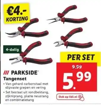 Lidl Iii parkside tangenset aanbieding