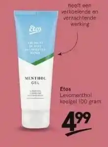 Etos Etos levomenthol koelgel 100 gram aanbieding