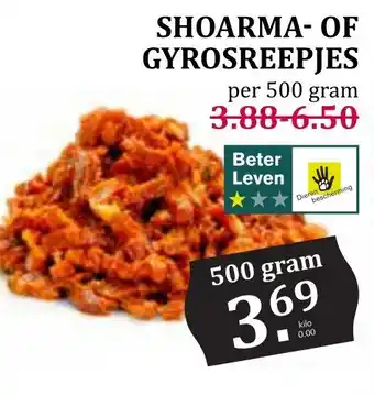 Boon`s Markt Shoarma- of gyrosreepjes aanbieding