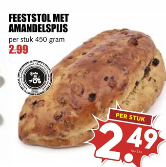 MCD Supermarkt Feeststol met amandelspijs aanbieding