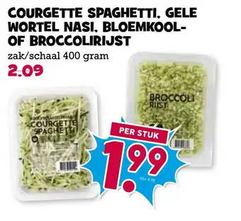 Boon`s Markt Courgette spaghetti, gele wortel nasi, bloemkool- of broccolirijst aanbieding