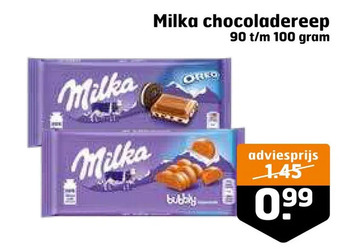 Trekpleister Milka chocoladereep aanbieding