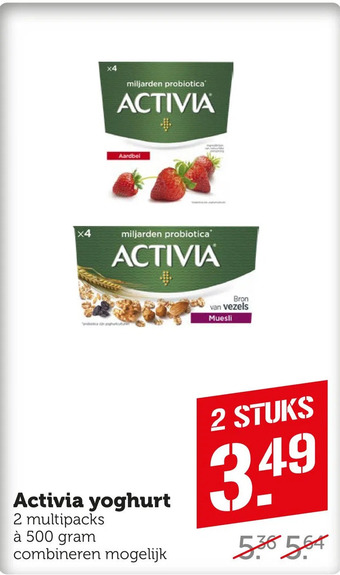 Coop Activia yoghurt aanbieding