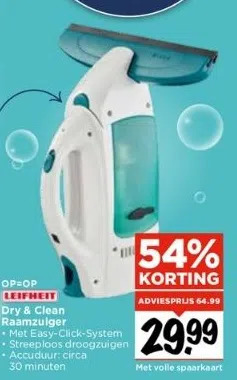 Vomar Voordeelmarkt Dry & clean raamzuiger aanbieding