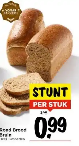 Vomar Voordeelmarkt Rond brood bruin heel. aanbieding