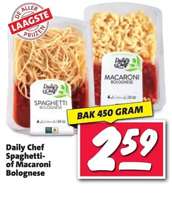 Nettorama Daily chef spaghetti- of macaroni bolognese aanbieding