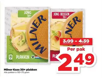 PLUS Milner kaas 30+ plakken aanbieding