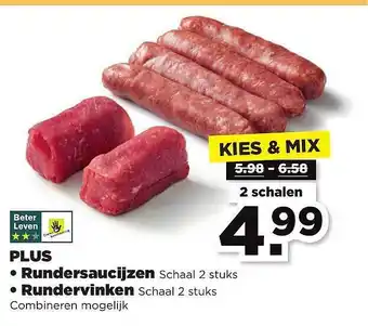 PLUS Plus rundersaucijzen of rundervinken aanbieding