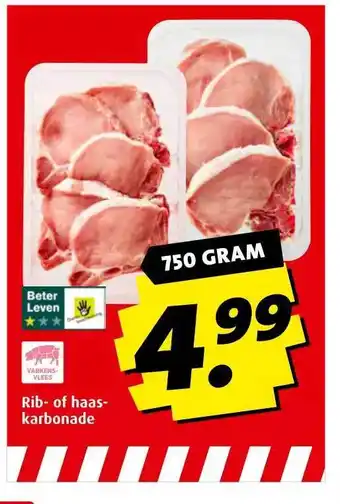 Boni Rib- of haaskarbonade aanbieding