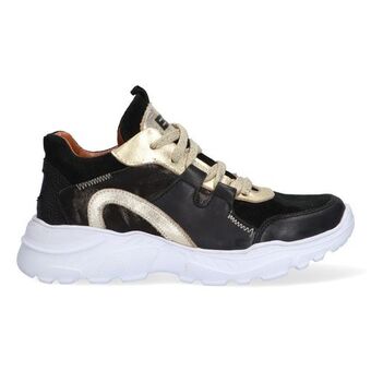 Braqeez Braqeez 422792-589 - kinderschoenen meisjes maat 29 - zwart goud - sneakers aanbieding