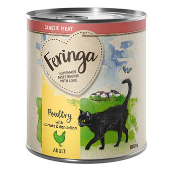 Zooplus 24x800g gevogelte classic meat menü feringa kattenvoer nat aanbieding