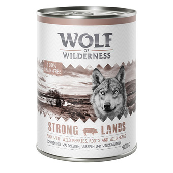 Zooplus 6x400g strong lands varken wolf of wilderness hondenvoer aanbieding
