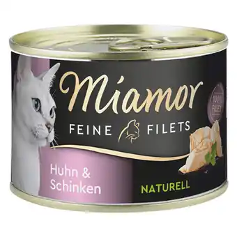 Zooplus Miamor feine filets naturelle 6 x 156 g kattenvoer - kip & ham aanbieding