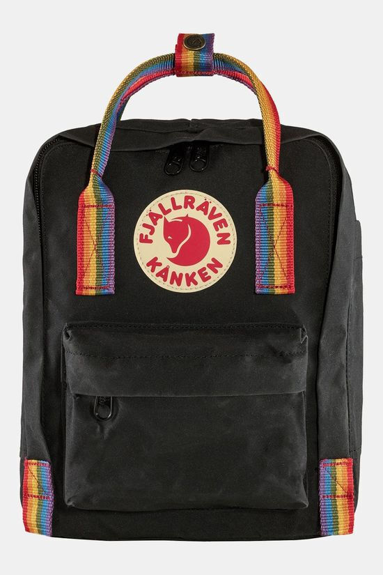 Bever Fjällräven kånken rainbow mini rugzak zwart aanbieding