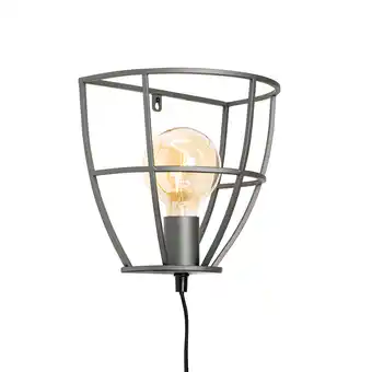 Lampenlicht.nl Industriële wandlamp zwart met hout en schakelaar - arthur aanbieding