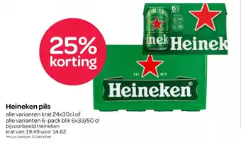 Spar Heineken krat 24x30CL aanbieding